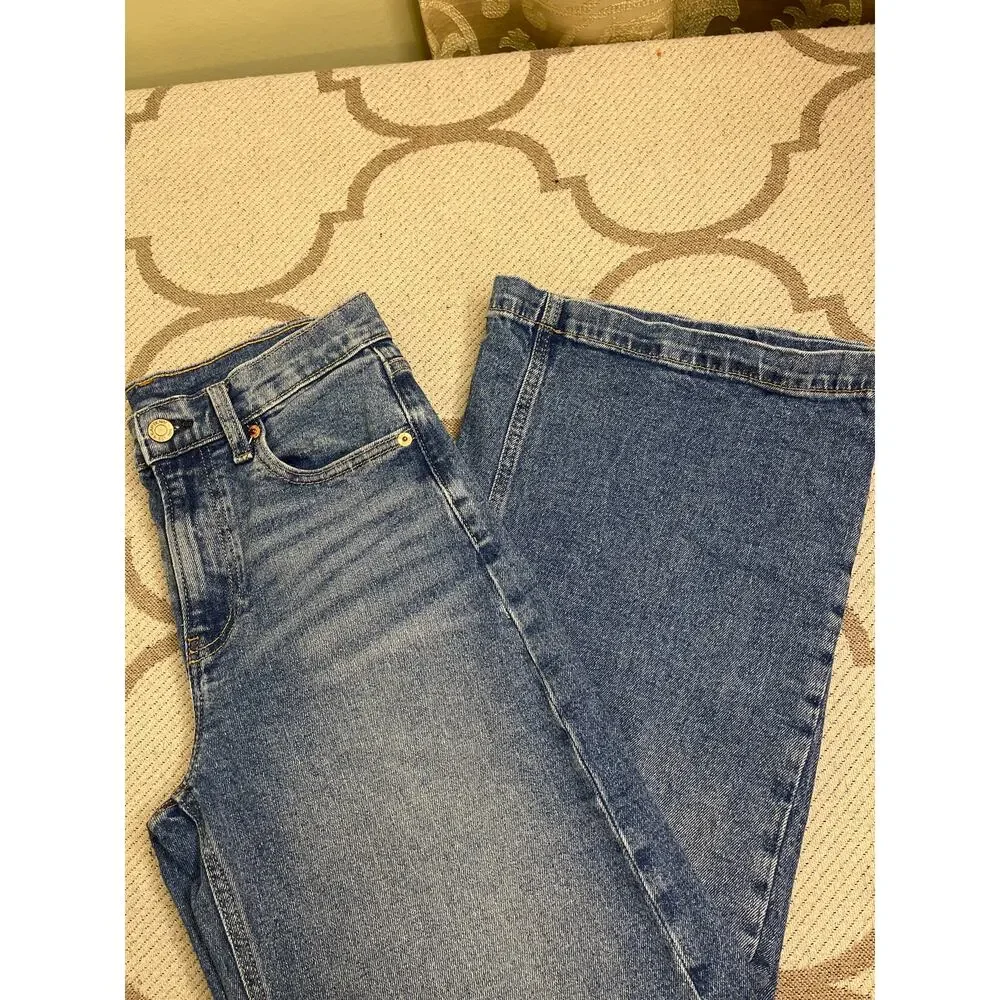 Gap High Rise Stride Ankle medium indigo wide leg jeans, size 25/ 0 - Picture 11 of 12